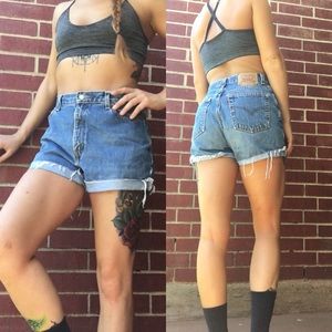 Levi high waisted jean shorts
